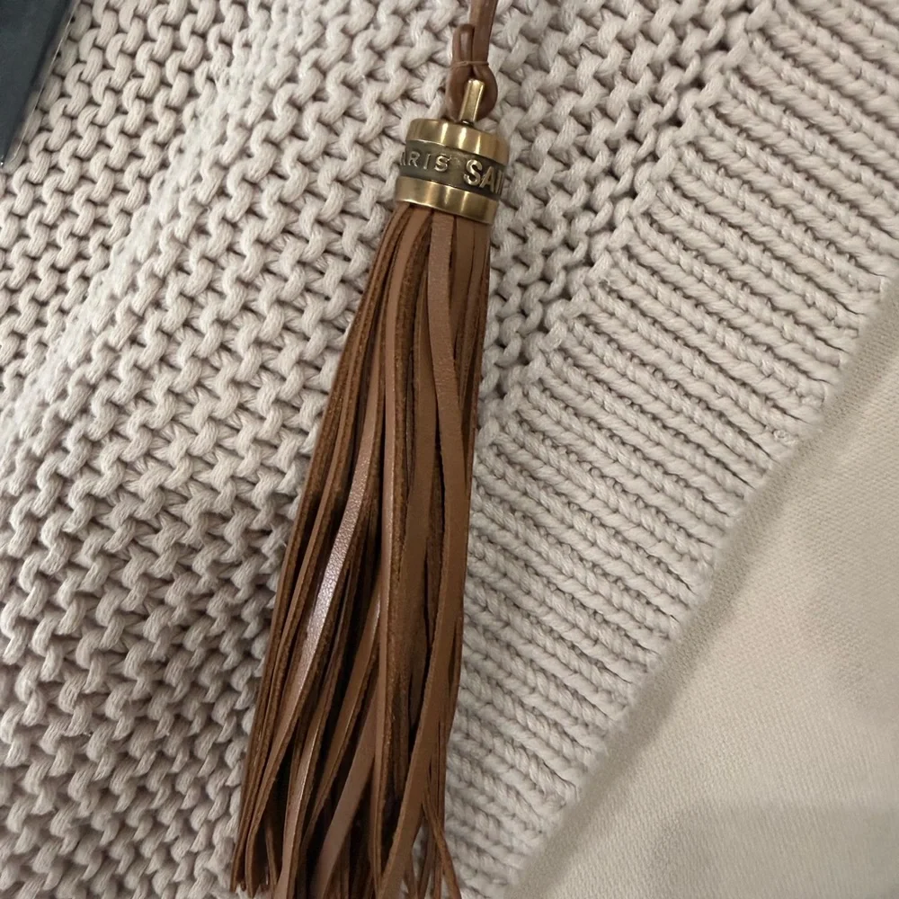 Saint Laurent Tan Suede Quilted Crossbody Bag - Picture 6 of 8